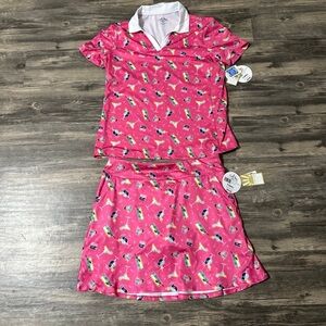 Coral Bay Golf, Pink Margaritas/Drinks 2 Pc Skort Set